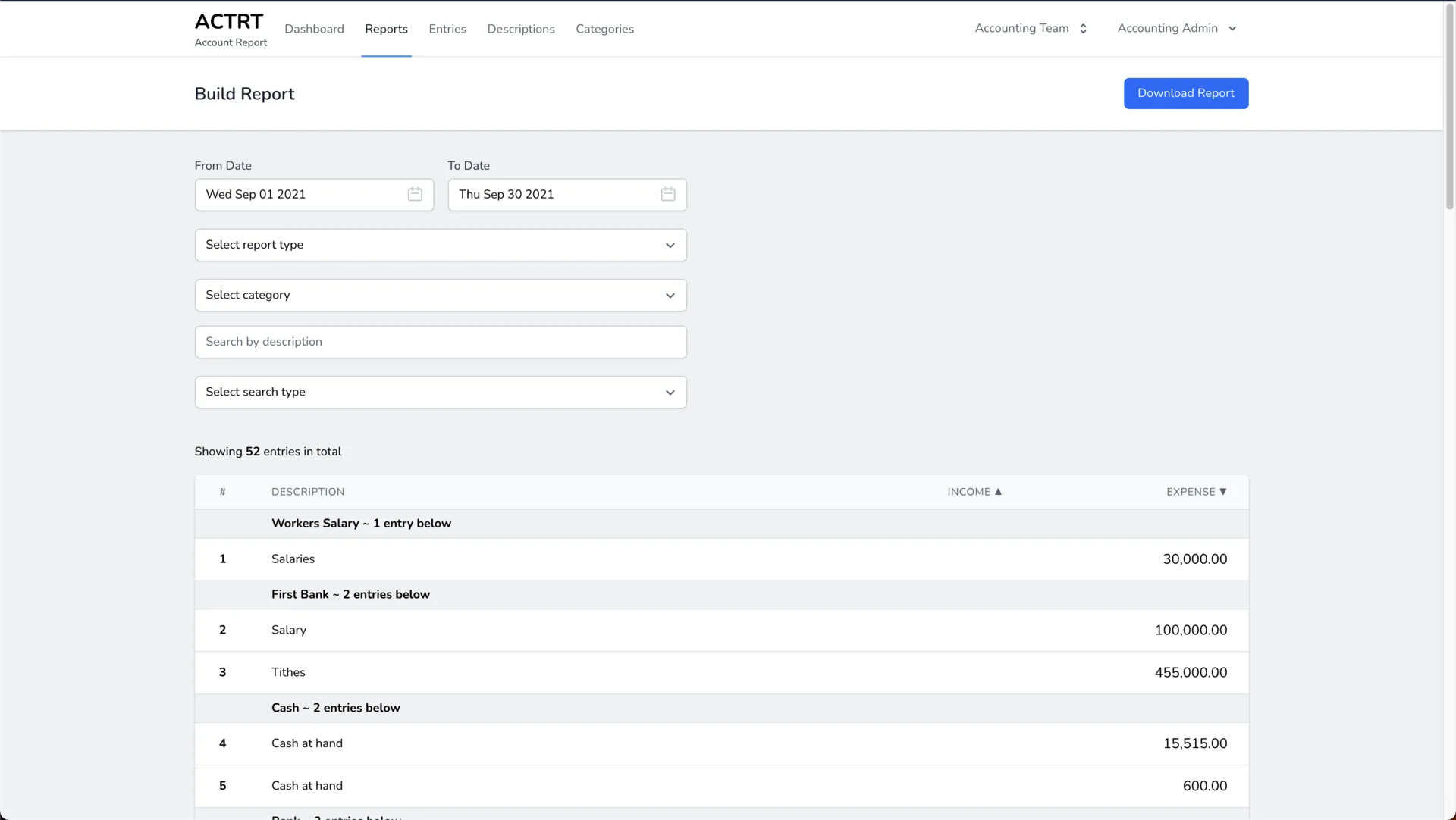 Account Report screenshot 3