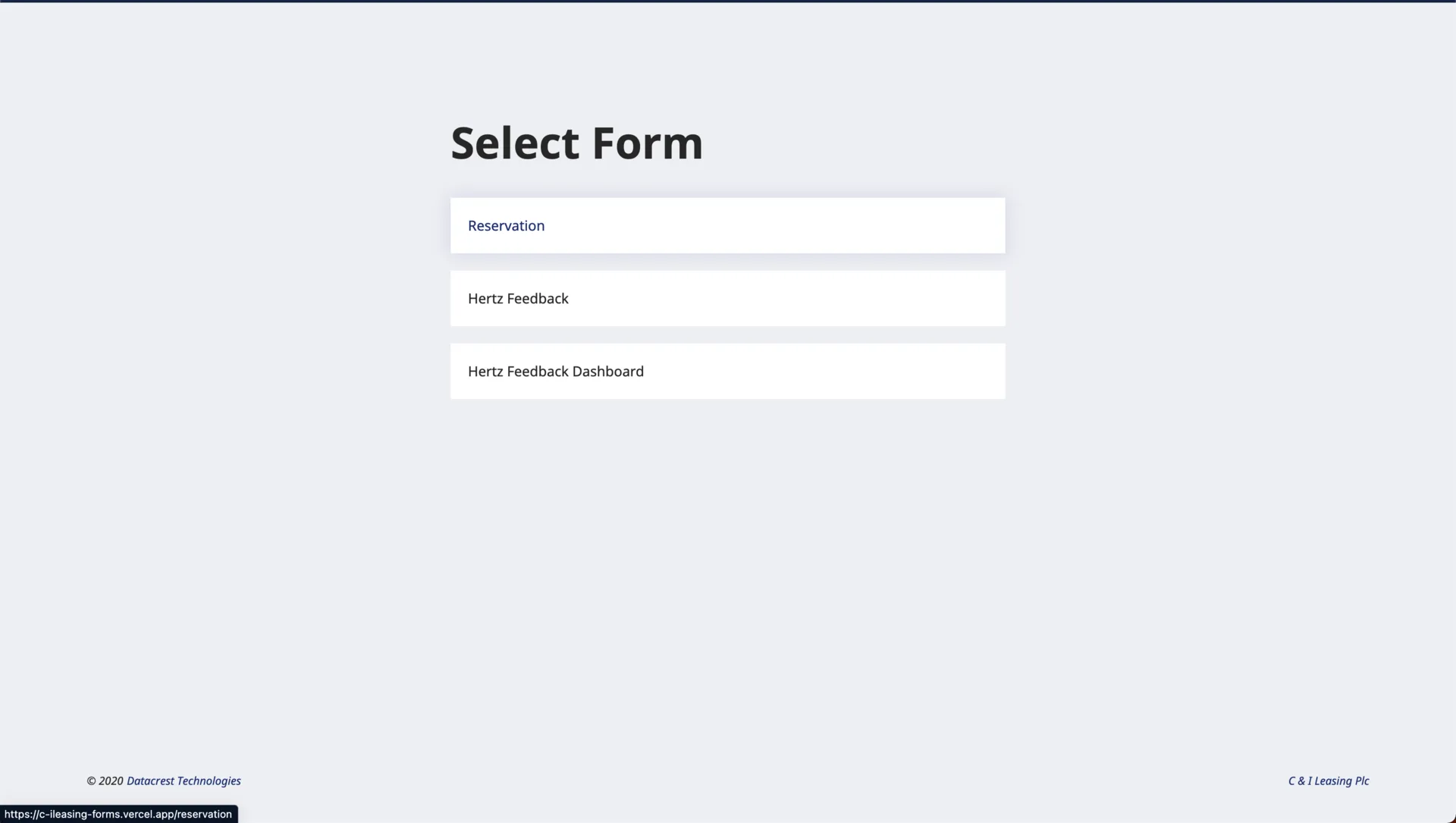 C & I Leasing Chatbot Forms screenshot 1