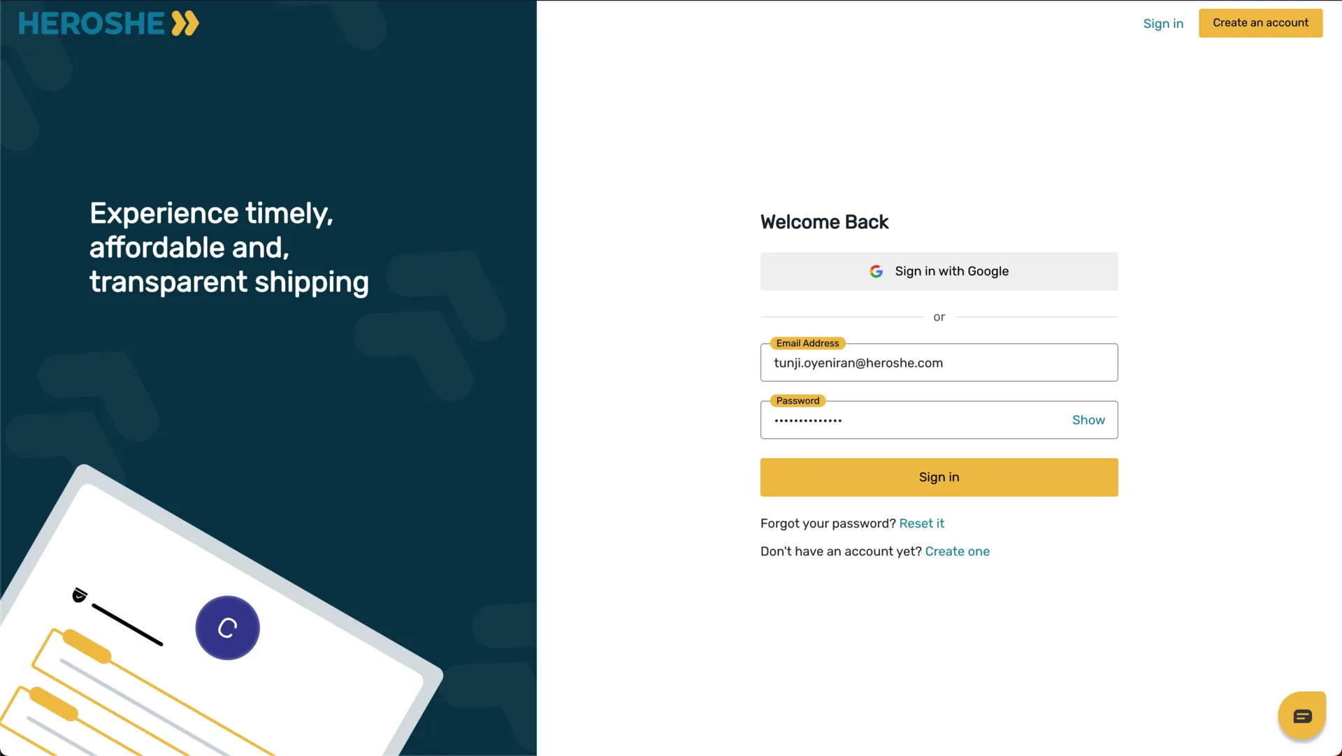 Heroshe Customer Web App - VERA screenshot 1