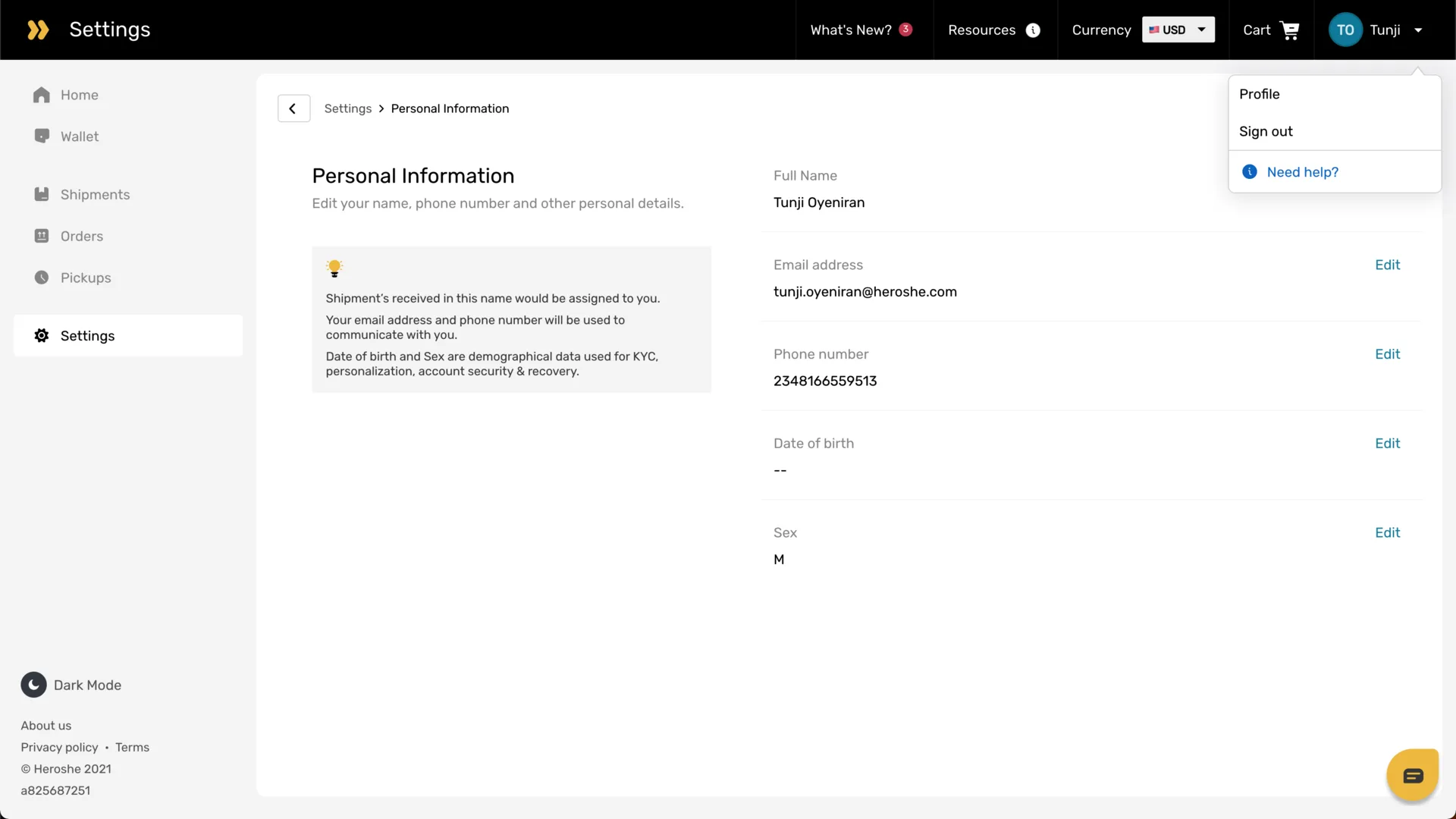Heroshe Customer Web App - VERA screenshot 4