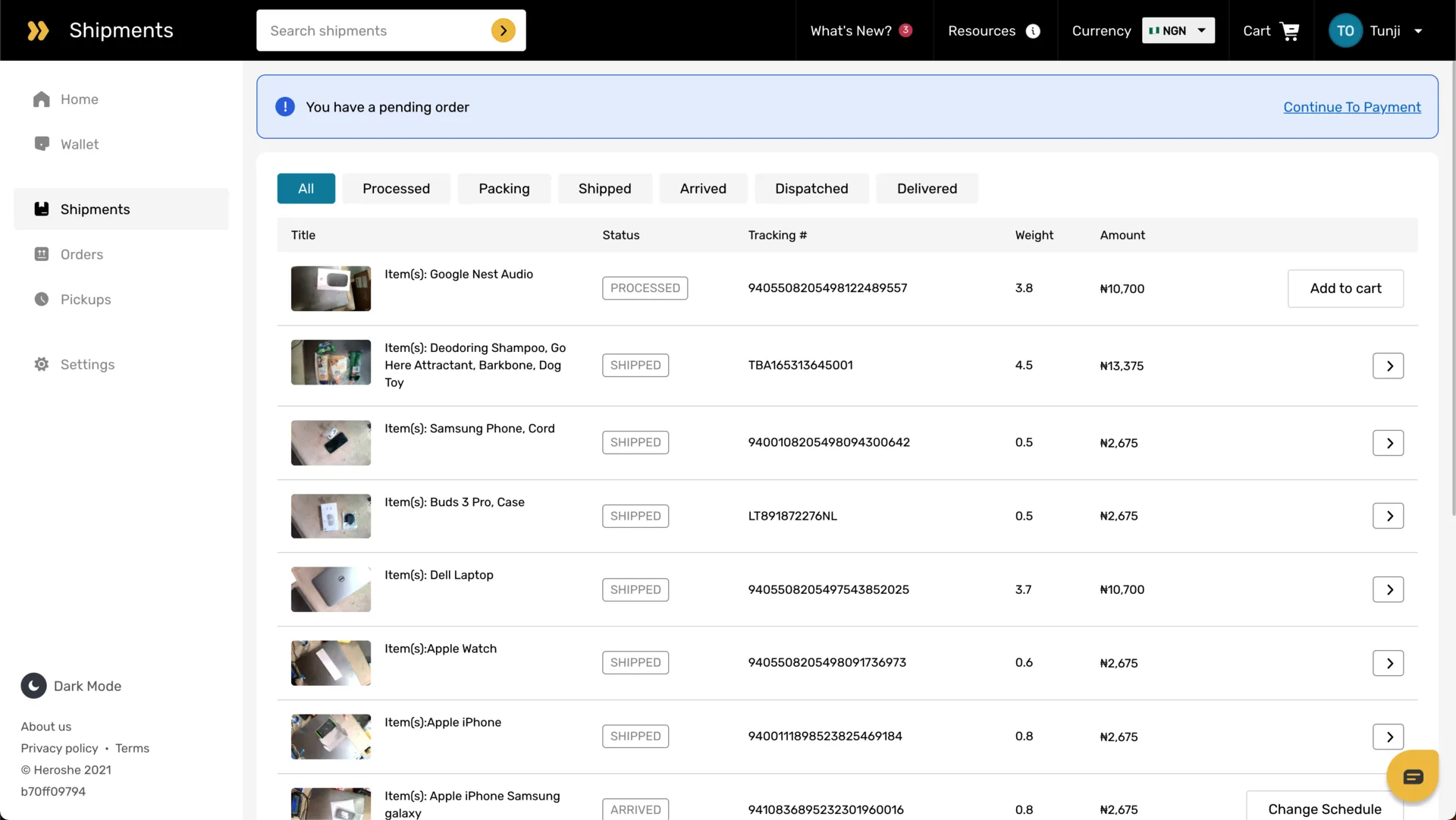 Heroshe Customer Web App - VERA screenshot 15