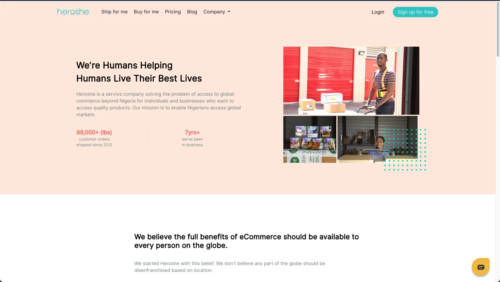 Heroshe Website screenshot 7
