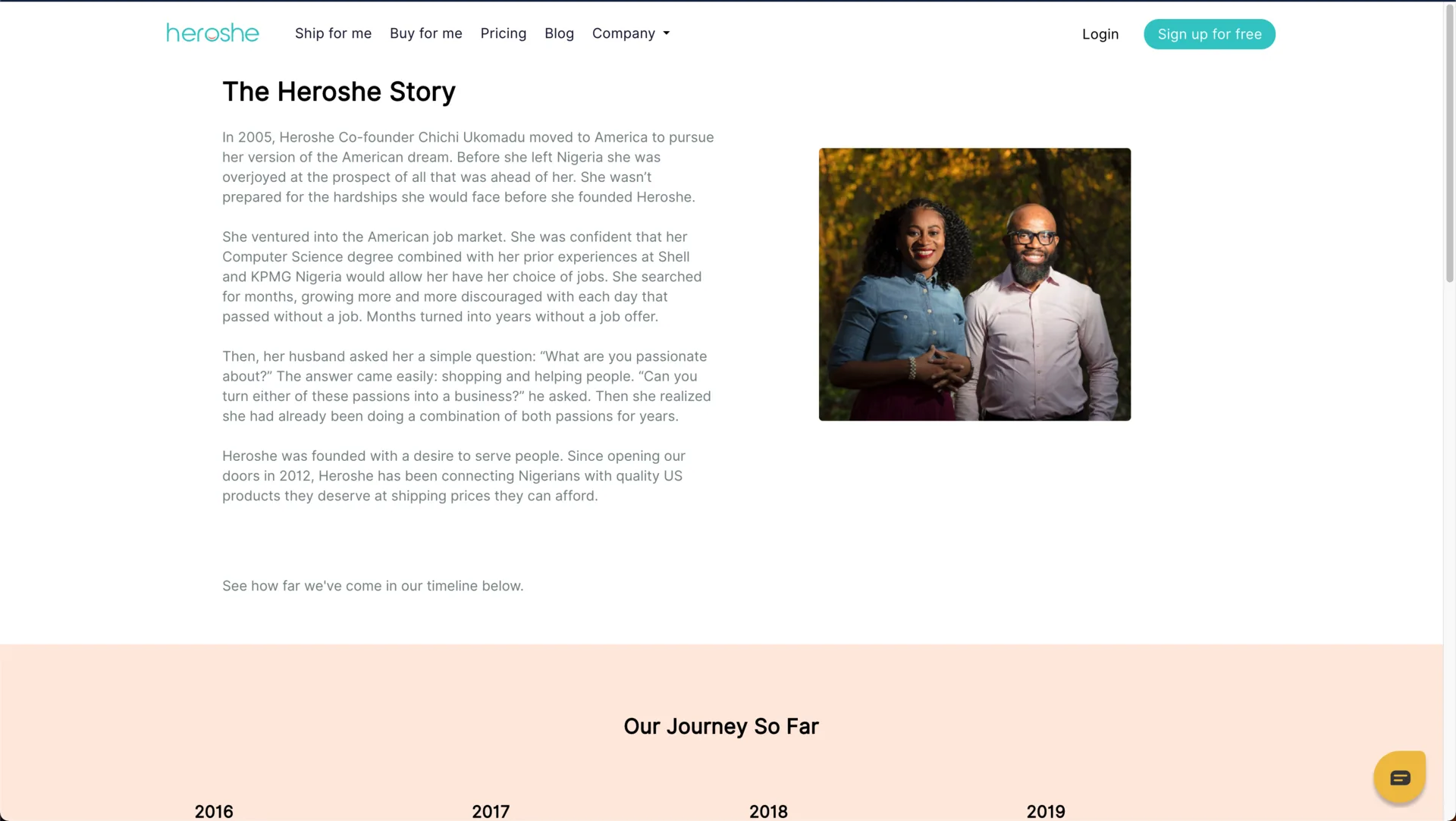 Heroshe Website screenshot 9