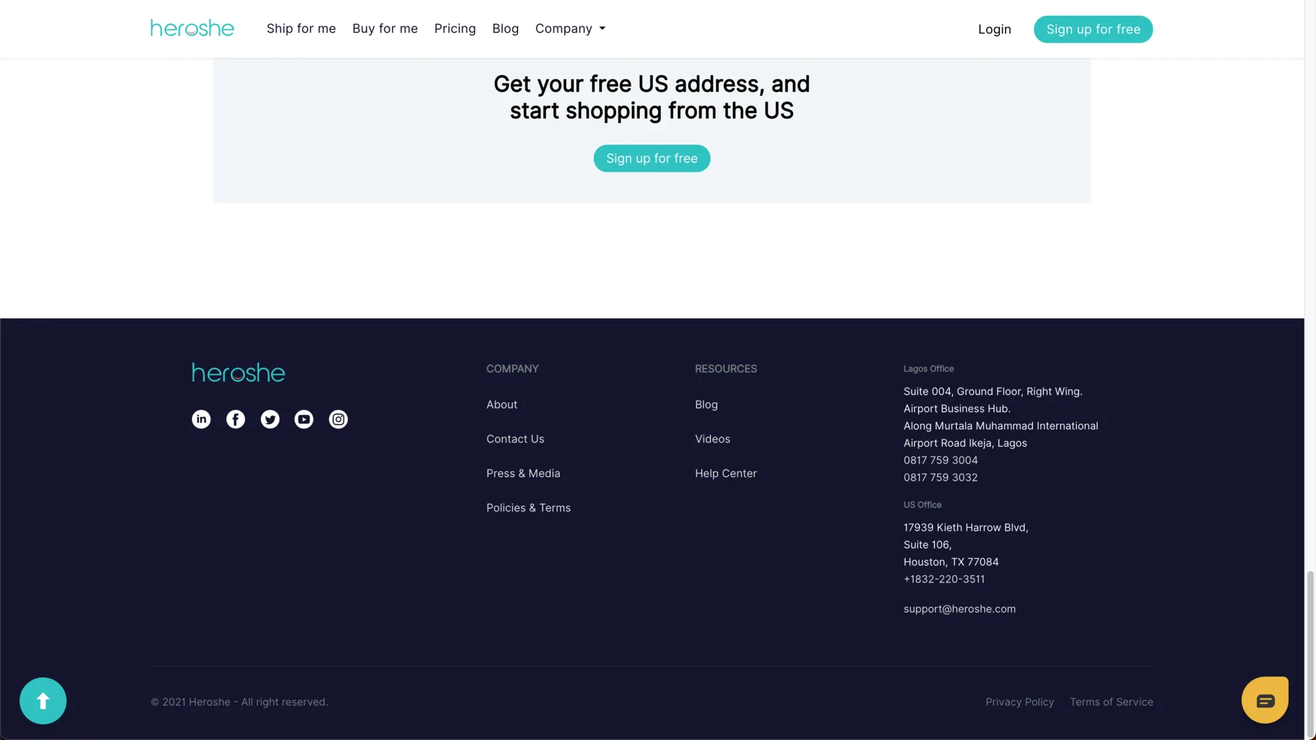 Heroshe Website screenshot 11