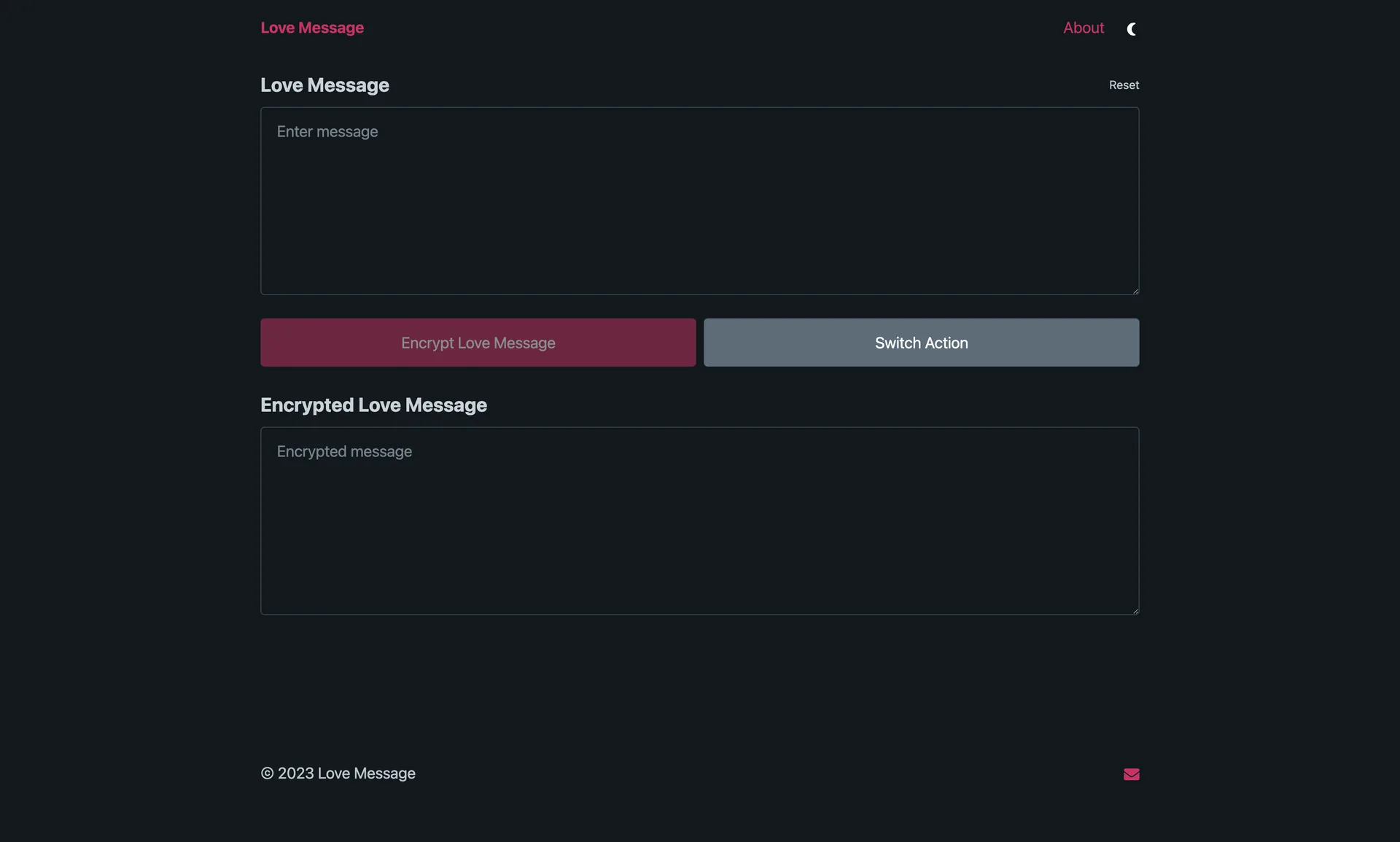 Love Message encryption form