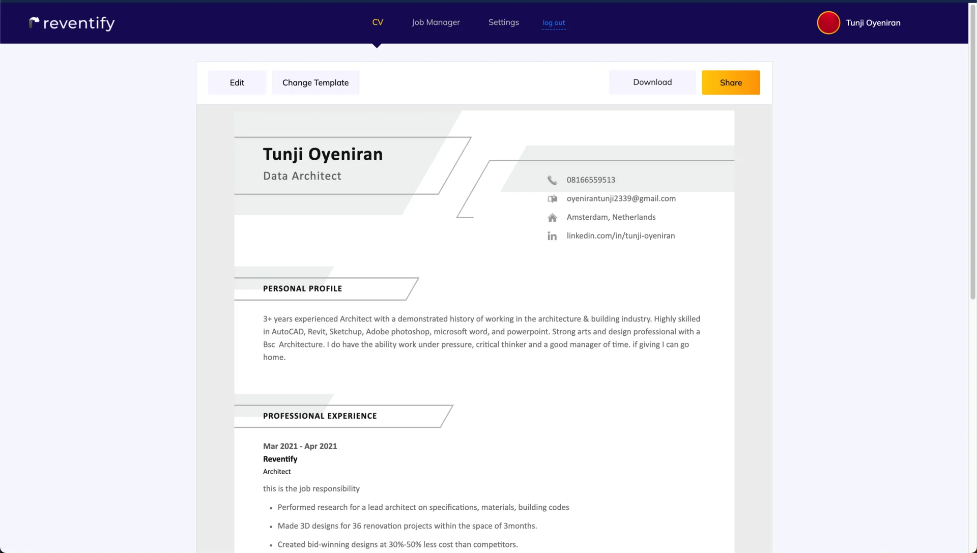 Reventify Web App screenshot 8