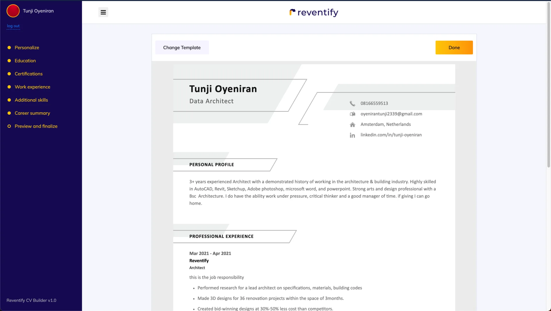 Reventify Web App screenshot 15