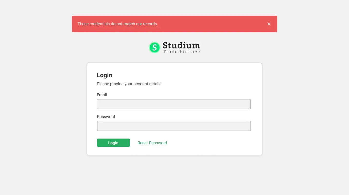 Trade Finance UI/UX Design Auth - Login screen